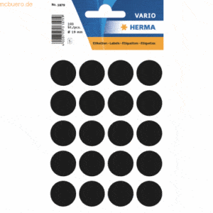 10 x HERMA Vielzweck-Etiketten 19mm schwarz VE=100 Stück