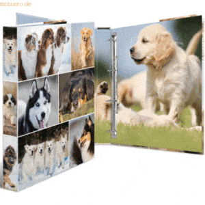 HERMA Ringbuch A4 Karton 4 Ringe Hunde