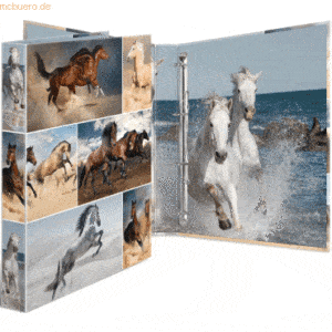 HERMA Ringbuch A4 Karton 4 Ringe Pferde