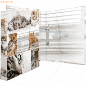 3 x HERMA Ringbuch A4 Karton 2 Ringe Katzen