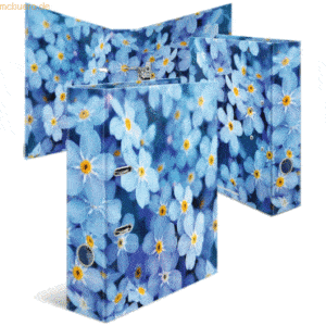 10 x HERMA Motiv-Ordner A4 7cm Blue Flowers