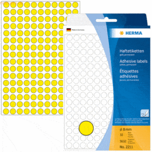 HERMA Vielzweck-Etiketten 8mm gelb VE=5632 Stück