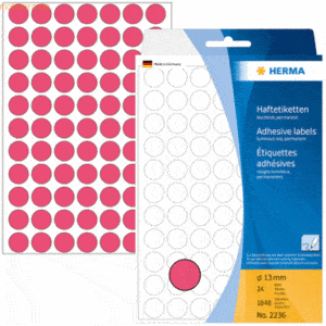 HERMA Vielzweck-Etiketten 13mm leuchtrot VE=1848 Stück