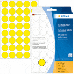 HERMA Vielzweck-Etiketten 19mm gelb VE=1280 Stück