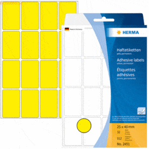 HERMA Vielzweck-Etiketten 25x40mm gelb VE=512 Stück