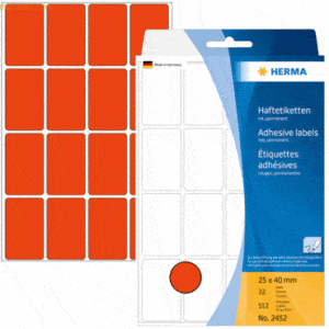 HERMA Vielzweck-Etiketten 25x40mm rot VE=512 Stück