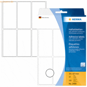 HERMA Vielzweck-Etiketten 34x67mm weiß VE=192 Stück