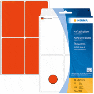 HERMA Vielzweck-Etiketten 52x82mm rot VE=128 Stück