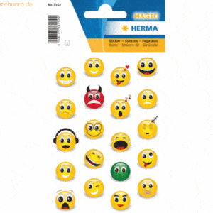 10 x HERMA Schmucketikett Magic Emojis Emojis 1 Blatt