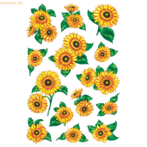 10 x HERMA Schmucketiketten Decor Sonnenblumen beglimmert VE=2 Blatt