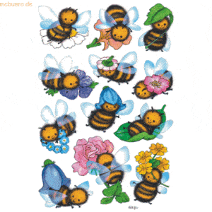 10 x HERMA Schmucketikett Decor Lustige Bienen
