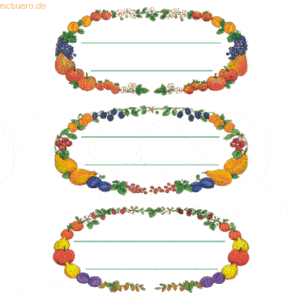 10 x HERMA Küchenetiketten 76x35mm Früchtekränze VE=4 Blatt
