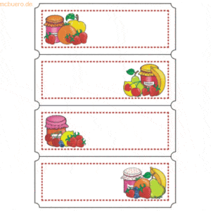 10 x HERMA Schmucketiketten Vario Fruchtauswahl VE=4 Blatt