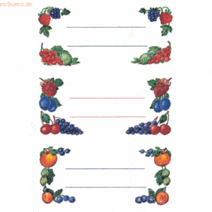 10 x HERMA Küchenetiketten 76x35mm Beerenarrangements VE=4 Blatt