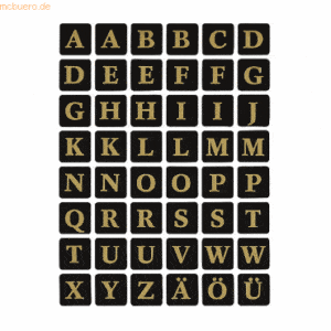 10 x HERMA Buchstaben 13x13mm A-Z selbstklebend Folie gold geprägt auf
