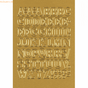 10 x HERMA Buchstaben 12mm A-Z selbstklebend Folie gold VE=1 Blatt