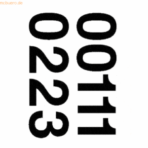 10 x HERMA Zahlen 33mm 0-9 selbstklebend wetterfest Folie schwarz VE=2