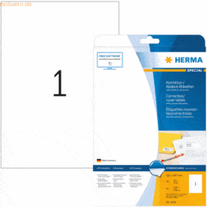 HERMA Etiketten weiß Korrektur/Abdeckband 210x297mm Special A4