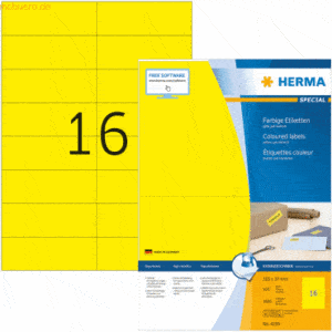 HERMA Etiketten gelb 105x37mm Special A4 VE=1600 Stück