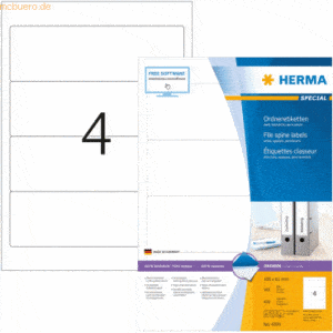 HERMA Ordneretiketten weiß 192x61mm Special A4 VE=400 Stück