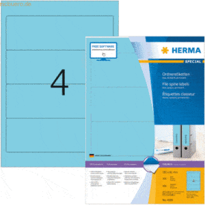 HERMA Ordneretiketten blau 192x61mm Special A4 VE=400 Stück