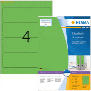 HERMA Ordneretiketten grün 192x61mm Special A4 VE=400 Stück