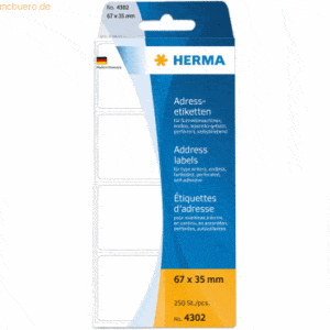 HERMA Adress-Etiketten 67x35mm endlos leporello-gefalzt VE=250 Stück