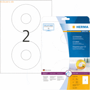 HERMA CD-Etiketten Folie transparent Durchmesser 116mm VE=50 Stück