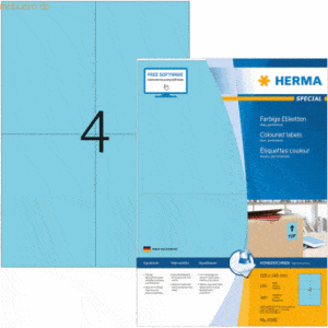 HERMA Etiketten blau 105x148mm Special A4 VE=400 Stück