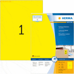 HERMA Etiketten gelb 210x297mm Special A4 VE=100 Stück