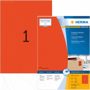 HERMA Etiketten rot 210x297mm Special A4 VE=100 Stück