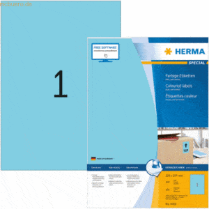 HERMA Etiketten blau 210x297mm Special A4 VE=100 Stück