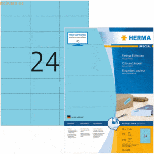 HERMA Etiketten blau 70x37mm Special A4 VE=2400 Stück