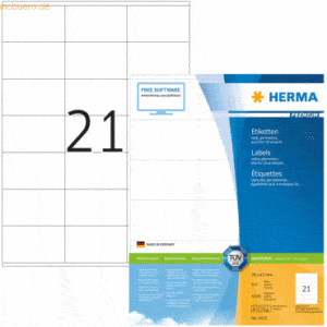 HERMA Etiketten weiß 70x42mm Premium A4 VE=10500 Stück