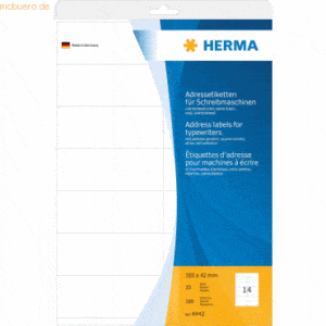 HERMA Adress-Etiketten 105x42mm auf A4-Blättern Ecken spitz VE=280 Stü