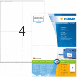 HERMA Etiketten weiß 105x144mm Premium A4 VE=400 Stück