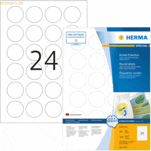 HERMA Etiketten weiß Movables/ablösbar Durchmesser 40mm Special A4 VE=