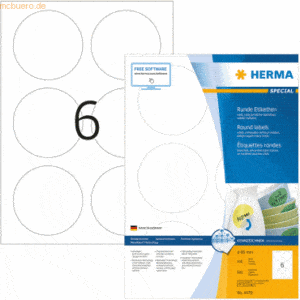 HERMA Etiketten weiß Movables/ablösbar Durchmesser 85mm Special A4 VE=