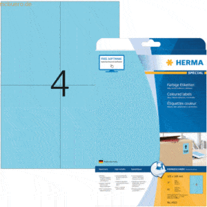 Herma Etiketten 105x148 mm blau ablösbar Papier matt VE= 80 Stück