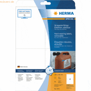 Herma Etiketten 105x148mm Folie weiß wiederablösbar VE=80 Stück