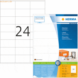 HERMA Etiketten weiß 70x36mm Premium A4 VE=4800 Stück