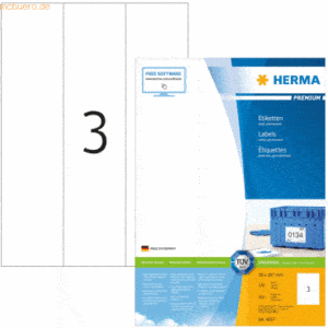 HERMA Etiketten weiß 70x297mm Premium A4 VE=300 Stück
