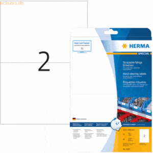 HERMA Etiketten Folie weiß 210x148mm Special A4 LaserCopy VE=50 Stück