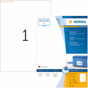 HERMA Inkjet-Etiketten weiß 210x297mm Special A4 VE=100 Stück