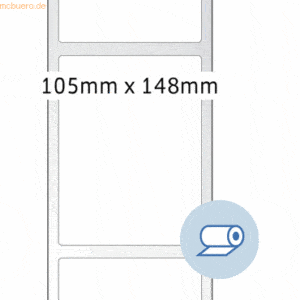 HERMA Rollenetiketten Thermotransfer 105x148 mm PE-Folie weiß glänzend