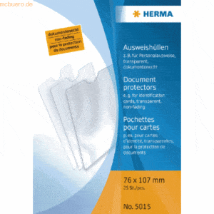 25 x HERMA Ausweishülle 76x107mm für Personalausweise