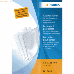 25 x HERMA Ausweishülle 85x125mm für viele Dokumente