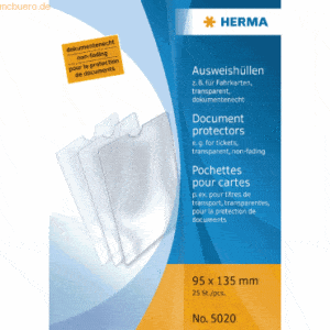 25 x HERMA Ausweishülle 95x135mm für Fahrkarten