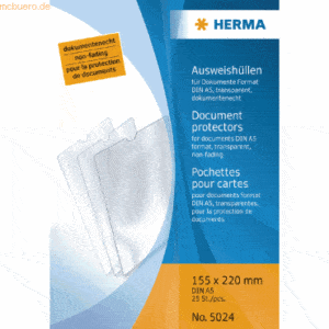 HERMA Ausweishülle 155x220mm für Dokumente DIN A5