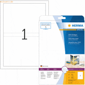 HERMA DVD-Einleger perforiert 273x183mm Special A4 VE=25 Stück